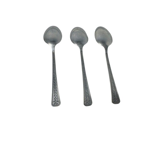 VTG INTERPUR Florenz Stainless Flatware Korea Floral Daisy Fleur de Lis Lot (13) - Picture 9 of 16